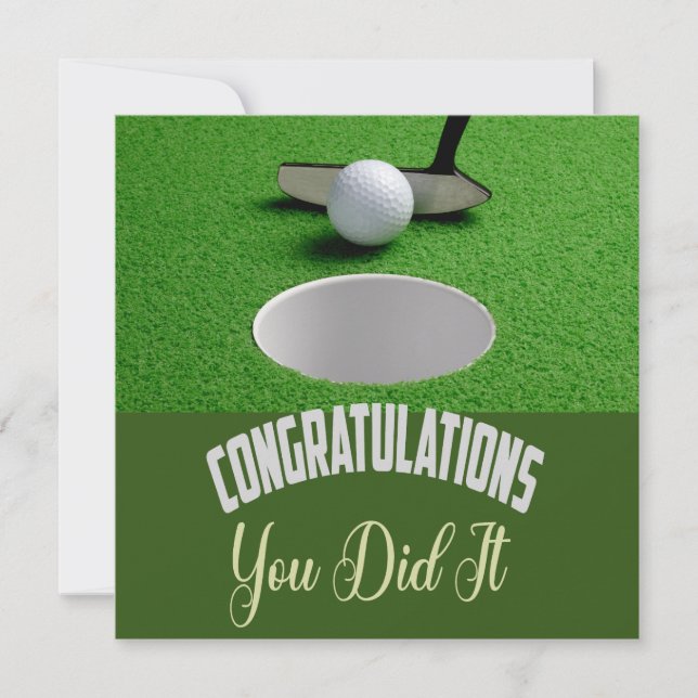 Golf Congratulations you did it for golfer (Front)