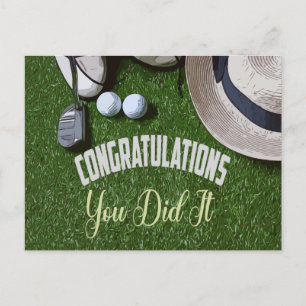 Golf Congratulations you did it for golfer Postcard