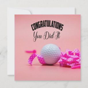 Golf Congratulations you did it lady golfer pink