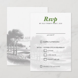 Golf Couple Food Choices RSVP Card