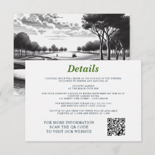 Golf Couple Wedding Enclosure Card