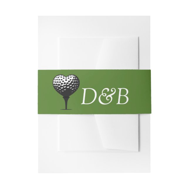 Golf Couple Wedding Invitation Belly Band (Front Example)