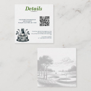 Golf Couple Wedding QR Code Enclosure Card