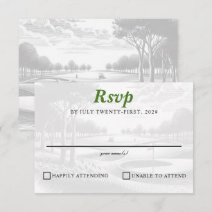 Golf Couple Wedding RSVP Card