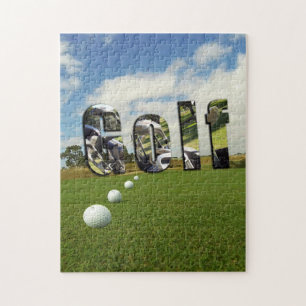 Golf Course And Logo, Jigsaw Puzzle