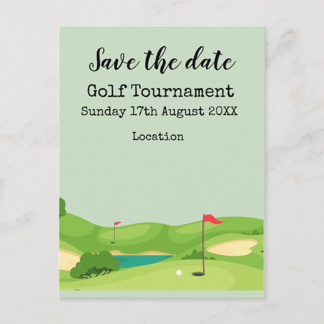 Golf course background for golf tournament postcard (Front)