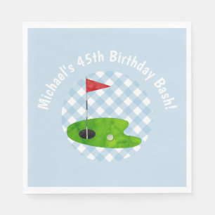 Golf Course Blue White Preppy Country Club Party Napkin