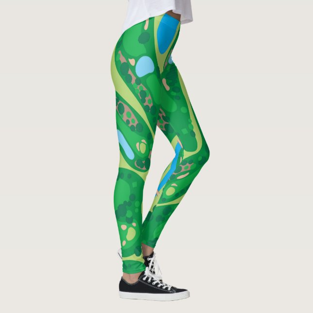 Golf Course Design Exercise Leggings (Right)