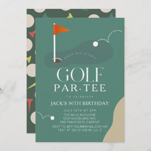 Golf Course Fairway Flag Adult Birthday Par-Tee Invitation