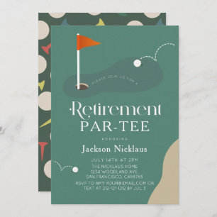 Golf Course Fairway Flag Retirement Par-Tee Invitation