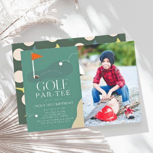 Golf Course Fairway Photo Kid's Birthday Par-Tee Invitation