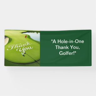 Golf course for thank you party for golfer banner