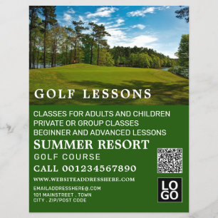 Golf Course, GoIf Lesson Advertising Flyer