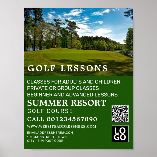 Golf Course, GoIf Lesson Advertising Poster (Front)