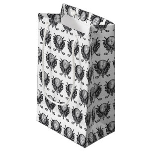 Golf Course Golfer Gift Clubs Tee Ball Pen-and-Ink Small Gift Bag