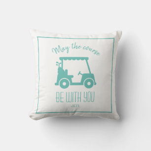 Golf Course Golfer Teal Quote Cute Golf Cart Cushion