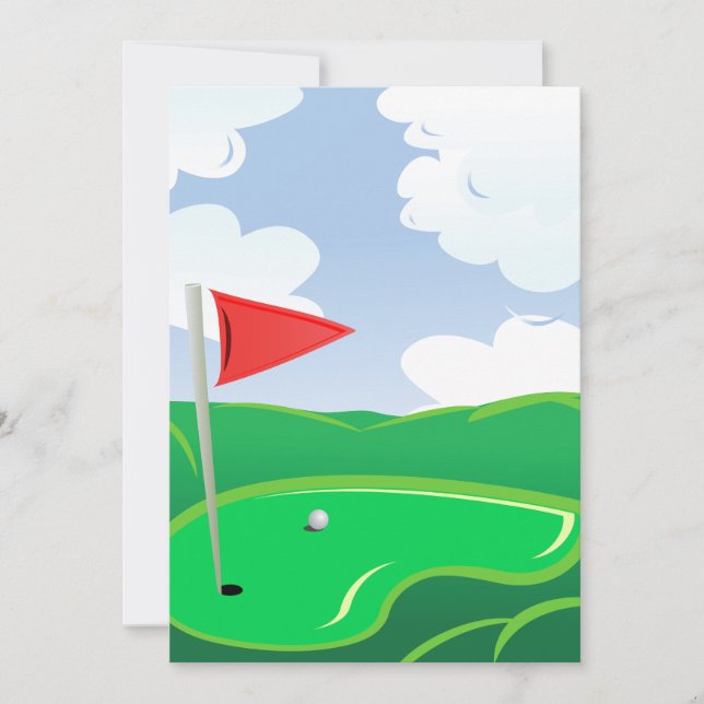 Golf Course Green Invitations (Front)