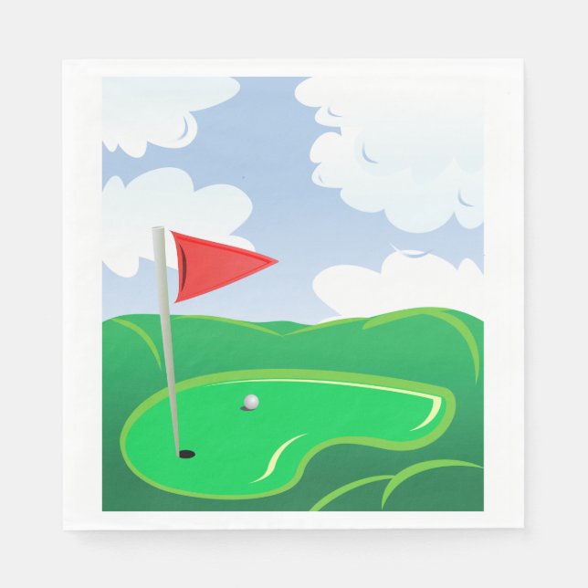 Golf Course Green Paper Napkins (Front)