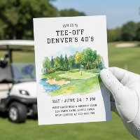 Golf Course Green Tee Off Birthday Celebration