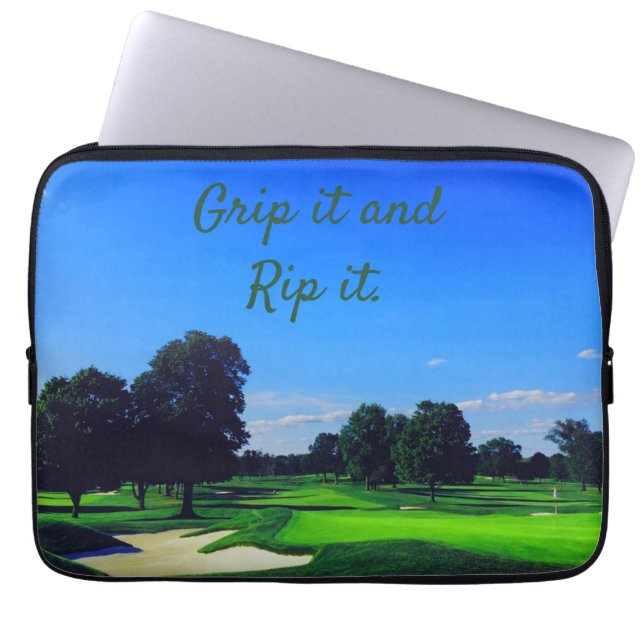 Golf Course Grip it and Rip it Laptop Sleeve (Front)