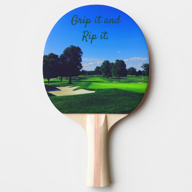 Golf Course Grip it and Rip it Ping Pong Paddle (Front)