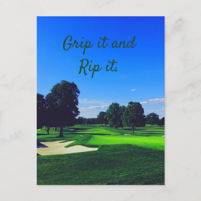 Golf Course Grip it and Rip it Postcard (Front)