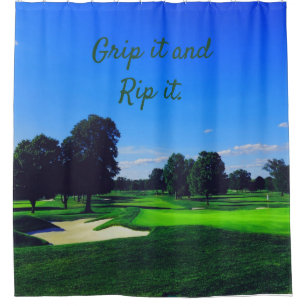 Golf Course Grip it and Rip it Shower Curtain