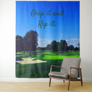 Golf Course Grip it and Rip it Tapestry