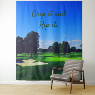 Golf Course Grip it and Rip it Tapestry
