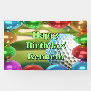 Golf Course Happy Birthday custom Vinyl Banner
