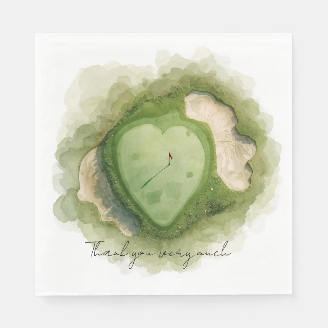 Golf course heart shape  napkin (Front)