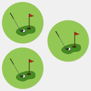 Golf Course Hole with Flag