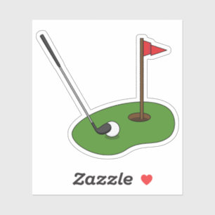 Golf Course Hole with Flag