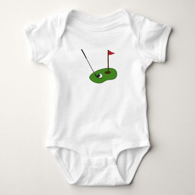 Golf Course Hole with Flag Baby Bodysuit (Front)