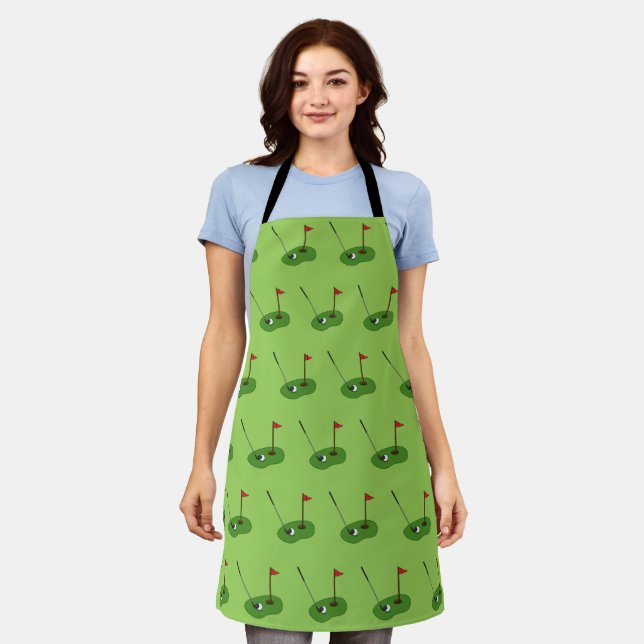 Golf Course Hole with Flag Pattern Apron (Worn)
