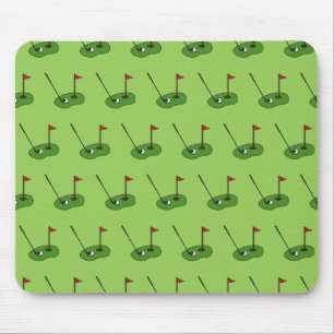 Golf Course Hole with Flag Pattern Mouse Mat