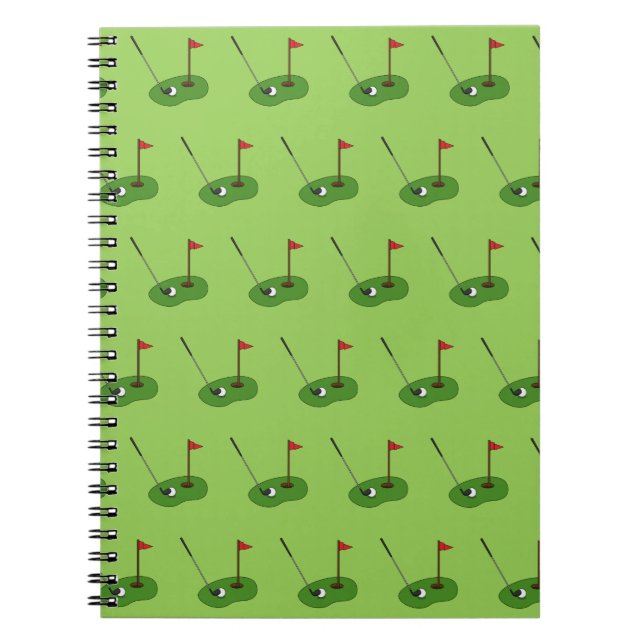 Golf Course Hole with Flag Pattern Notebook (Front)