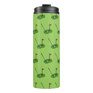 Golf Course Hole with Flag Pattern Thermal Tumbler