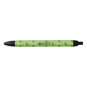 Golf Course Hole with Flag Personalise Black Ink Pen