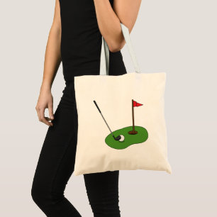 Golf Course Hole with Flag Tote Bag