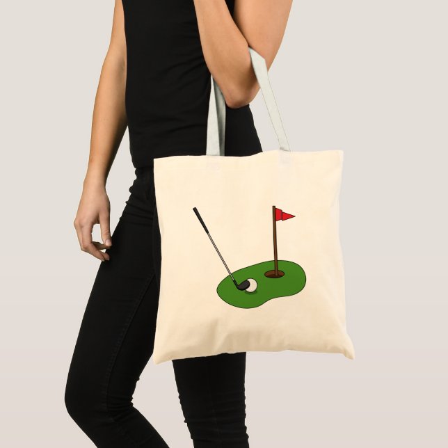 Golf Course Hole with Flag Tote Bag (Front (Product))