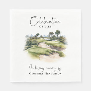 Golf Course Memorial Celebration of Life Napkin
