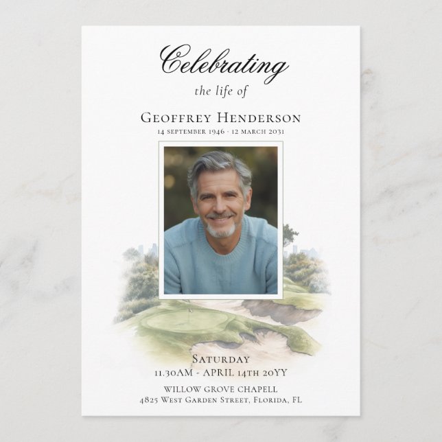 Golf Course Memorial Celebration of Life Programme (Front)