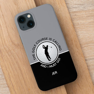 Golf Course Mens Funny Sports Quote Black Grey Case-Mate iPhone Case