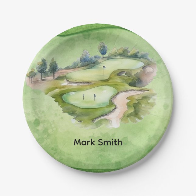 Golf Course Paper Plates | Golf Party Tableware fo (Front)