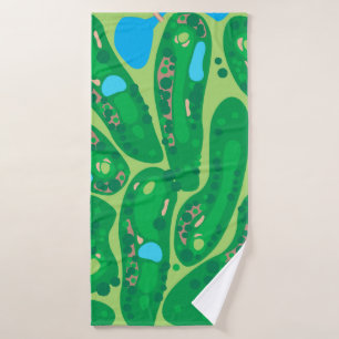 golf course par golf course green bath towel