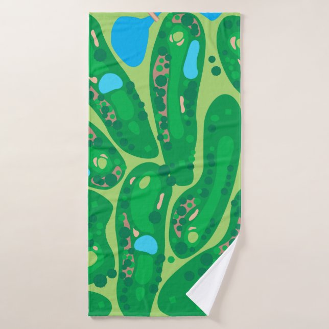 golf course par golf course green bath towel (Bath Towel)