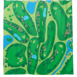 golf course par golf course green shower curtain