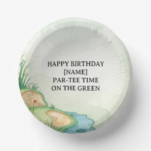 Golf Course Party Design with Custom Name & Event  Paper Plate