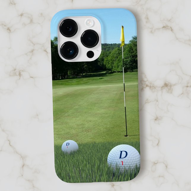 Golf Course Photo Golfer Fairway Monogrammed Ball Case-Mate iPhone Case (Creator Uploaded)